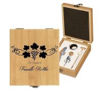 Maverton Coffret sommelier personnalisé, Cadeau d'accessoires pour le vin | Set sommelier personnalisé, Pour homme, Coffret gravé pour lui, cépage