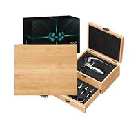 Maverton Ensemble d'accessoires pour vin avec coffret en Bois de Bambou, Jeu d'Accessoires pour Vin, Coffret du sommelier, Cadeau d'accessoires pour le vin