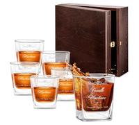 Maverton Ensemble de 6 Verres à whisky pour couples - Cadeau d’anniversaire - Pour connaisseurs de whisky - Cadeau personnalisé pour jeunes mariés - Famille