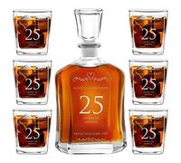Maverton Ensemble de Carafe en Verre Personnalisé a Whisky Rhum Cognac Avec 6 Verres a Whisky Gravés Cadeau Personnalisé Couple - 700 ml Service Universel Verre a Whisky et Carafe - Anniversaire