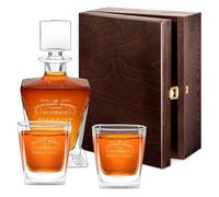 Maverton Ensemble de Carafe et 2/4 / 6 verres à whisky avec personnalisation - Set en verre transparent pour homme - pour anniversaire - pour lui - pour dégustation de whiskey - whiskey