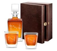 Maverton Ensemble de Carafe whiskey + 2/4 / 6 / Verres avec personnalisation - Set Whisky pour couples - Service à whisky pour parents - souvenir de mariage - noces - anniversaire - Decoratif