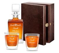 Maverton Ensemble de Carafe whiskey + 2/4 / 6 / Verres avec personnalisation - Set Whisky pour couples - Service à whisky pour parents - souvenir de mariage - noces - anniversaire - Famille