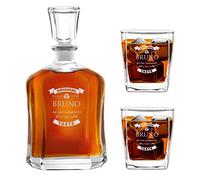 Maverton Ensemble de Carafes Personnalisés a Whisky Rhum Cognac Avec 2/4 / 6 Verres a Whisky Gravés pour homme - 700 ml Service Universel Verre Whisky et Carafe - Véritable connaisseur