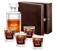 Maverton Ensemble de Carafes Personnalisés a Whisky Rhum Cognac Avec 4/6 Verres a Whisky Gravés - 700 ml Service Universel Verre Whisky et Carafe - Vrai connaisseur