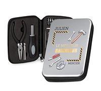 Maverton Ensemble d'outils dans une trousse en aluminium personnalisée - Boîte à outils personnalisée pour l’homme - Pour les bricoleurs - Cadeau d’anniversaire - Outils