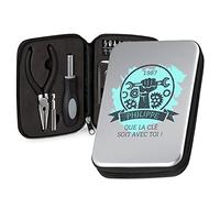 Maverton Ensemble d'outils dans une trousse en aluminium personnalisée - Boîte à outils personnalisée pour l’homme - Pour les bricoleurs - Cadeau d’anniversaire - Toi
