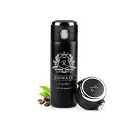 Maverton Gourde Isotherme Personnalisable - Mug hermétique 400ml avec gravure - Cadeau Homme - pour café - thé - Bouteille Isotherme avec afficheur LED - Cadeau Anniversaire Homme - ami