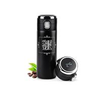 Maverton Gourde Isotherme Personnalisable - Mug hermétique 400ml avec gravure - Cadeau Homme - pour café - thé - Bouteille Isotherme avec afficheur LED - Cadeau Anniversaire Homme - Monogramme