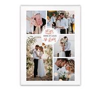 Maverton Image sur Toile - Cadre personnalisable avec votre Photo - pour parents - décoration murale moderne pour couples - souvenir pour jeunes mariés - mariage - noces - Mariage - 30 x 40 cm