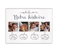 Maverton Image sur Toile - Cadre personnalisable avec votre Photo - pour parents - décoration murale moderne pour couples - souvenir pour jeunes mariés - mariage - noces - notre Histoire - 30 x 40 cm