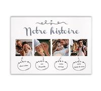 Maverton Image sur Toile - Cadre personnalisable avec votre Photo - pour parents - décoration murale moderne pour couples - souvenir pour jeunes mariés - mariage - noces - notre Histoire - 50 x 70 cm