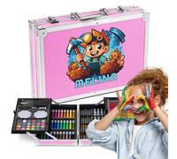 Maverton Malette Dessin Enfant personnalisable - Kit Dessin Coffret Artiste 34x23cm avec prénom - Idee Cadeau Fille Garcon Enfant - Valise Crayon Feutres Pastels - Cadeau Personnalisé - constructeur