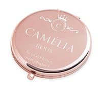 Maverton Miroir de Poche personnalisé de Couleur Or Rose - Accessoire pour Trousse de Maquillage - Cadeau Parfait pour Anniversaires - Cadeau pour Femme - Royaume