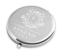 Maverton Miroir de Poche personnalisé - Miroir Portable de Couleur Argent Accessoire de Maquillage pour Femmes Cadeau d’Anniversaire ou de Noël pour Elle - Boss