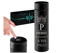 Maverton Mug de voyage isotherme avec gravure - Bouteille isotherme 450 ml - Infuseur à thé - Affichage de la température LED - Cadeau d'anniversaire personnalisé pour homme - Roi