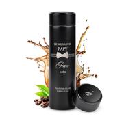 Maverton Mug de voyage isotherme avec gravure - Bouteille isotherme 450 ml - Infuseur à thé - Affichage de la température LED - Cadeau d'anniversaire personnalisé pour homme - Grand-père