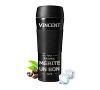 Maverton Mug de voyage personnalisable 45cl - Gourde Isotherme avec revêtement antidérapant pour homme - souvenir pour lui pour son anniversaire - Mug original pour la fête des pères - un bon café