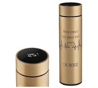 Maverton Mug de voyage personnalisable pour homme - 450ml Tasse à café Isotherme pour lui - Mug original pour papa - avec prénom - pour prof - pour anniversaire - gravé - Coeur