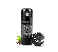 Maverton Mug de voyage personnalisé - Bouteille isotherme 400 ml - Tasse en inox avec Afficheur de température LED - Thermos gravé pour femme - anniversaire - pour elle - Maitresse