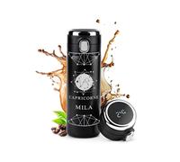 Maverton Mug de voyage personnalisé - Bouteille isotherme 400 ml - Tasse en inox avec Afficheur de température LED - Thermos gravé pour femme - anniversaire - pour elle - zodiaque