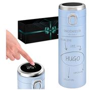 Maverton Mug Isotherme à personnaliser pour homme - 0,4l Bouteille isotherme avec Afficheur de température LED - Thermos à emporter gravé - pour papa - ami - anniversaire - ingénieur