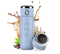 Maverton Mug Isotherme Personnalisable - 400 ML - Tasse de Voyage avec Afficheur de température LED pour Elle - Mug Original avec Gravure pour Femme - Maman - Anniversaire - Initiales