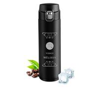 Maverton Mug isotherme personnalisé - Bouteille isotherme 400ml avec gravure pour femme - Mug de voyage en acier inoxydable - pour anniversaire - pour elle/amie/maman - zodiaque