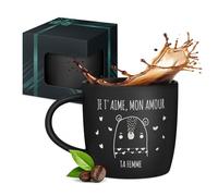 Maverton Mug personnalisable pour hommes - 400ml Tasse à Café Gravée avec Prénom et Texte - Mug Humour pour frère - ami - idée cadeau anniversaire - Noël - Bureau - intérieur noir - pour époux