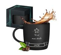 Maverton Mug personnalisé pour femmes - 40cl Tasse à Thé Personnalisable avec Prénom pour elle - Tasse décorative pour Collègue - Cadeau original - Différents Designs - intérieur noir - mon étoile