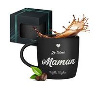 Maverton Mug personnalisé pour femmes - 40cl Tasse à Thé Personnalisable avec Prénom pour elle - Tasse décorative pour Collègue - Cadeau original - Différents Designs - intérieur noir - cadeau maman