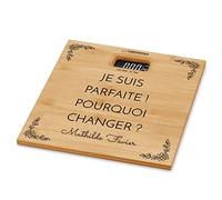Maverton Pèse-personne Électronique en Bambou - Balance Personnalisé avec Afficheur LCD - Cadeau à personnaliser pour Femme - Cadeau d’anniversaire - Accessoire pour elle - Parfait