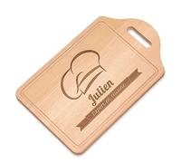 Maverton Planche à découper à personnaliser pour homme - Planche apero pour chef de cuisine - Plateau fromage pour papa - pour anniversaire - cuisine accessoire pour lui - toque de chef