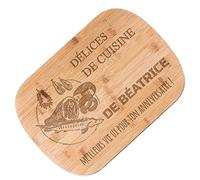 Maverton Planche à découper avec gravure - Grande Planche à personnaliser pour femme - Accessoire cuisine pour anniversaire - Plateau de service pour elle - Planche apéro - Délices