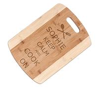 Maverton Planche à découper avec gravure - Grande Planche en bambou - Plateau de service personnalisé - pour femmes - Accessoire pour elle - pour anniversaire - pour Noël - cook