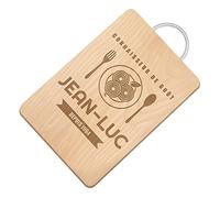 Maverton Planche à découper avec personnalisation pour homme - Plateau fromage gravé pour lui - Planche de cuisine en bois de hêtre pour chef - pour anniversaire - papa - Connaisseur