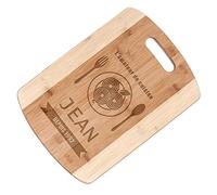 Maverton Planche à découper en bambou - Plateau personnalisé pour lui - Planche de cuisine avec gravure pour anniv - Planche apéro pour hommes - pour chef - pour papa - assiette
