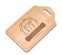 Maverton Planche à découper gravée pour couples - Plateau en bois de hêtre naturel avec poignée - Souvenir personnalisé pour jeunes mariés - mariage - noces - anniversaire - Gourmets