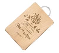 Maverton Planche à découper personnalisable pour couple - Planche en bois avec manche en métal pour parents - famille - Plateau apéritif pour amis - Cadeau Noel - souvenir de mariage - Noces