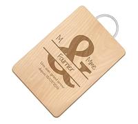 Maverton Planche à découper personnalisable pour couple - Planche en bois avec manche en métal pour parents - famille - Plateau apéritif pour amis - souvenir de mariage - Union -