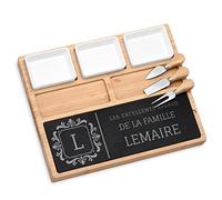 Maverton Planche à Fromage Personnalisée Cadeau Couple - Plateau de charcuterie avec Accessoires - Plateau Apero Gravé pour Parents - Cadeau Personnalisé pour mariés pour mariage/Noël/noces - apéro