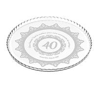 Maverton Plat à gâteau rond avec gravure - En verre - Personnalisé - Idée cadeau pour un fan de cuisine ou pour un gourmand - Cadeau pour couple - Ornement