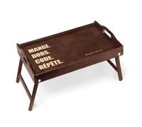 Maverton Plateau de lit personnalisé, Table de lit Pliable en Bois | Table en Bois de pin pour Lui, Cadeau d’Anniversaire pour Homme, Support d’Ordinateur, Principes