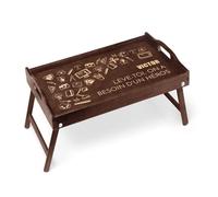 Maverton Plateau de lit personnalisé, Table de lit Pliable en Bois | Table en Bois de pin pour Lui, Cadeau d’Anniversaire pour Homme, Support d’Ordinateur, Héros