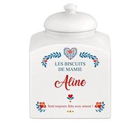 Maverton Pot à biscuits avec impression pour femme - Bocal à Bonbons personnalisé pour elle - Pot de stockage en céramique avec couvercle - pour anniversaire - pour maman - Amour