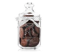 Maverton Pot à biscuits personnalisé avec couvercle - Bocal gravé à bonbons pour chaque femme - Pot en verre avec un joli arc - Cadeau d’anniversaire personnalisé pour maman - Plumes