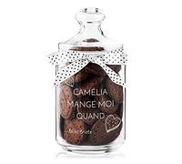 Maverton Pot à biscuits personnalisé avec couvercle - Bocal gravé à bonbons pour chaque femme - Pot en verre avec un joli arc - Cadeau d’anniversaire personnalisé pour maman - Mange Moi