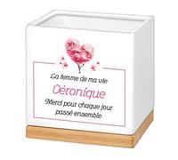 Maverton Pot de Fleur Personnalisable - jardinière en céramique avec Soucoupe - pour Femme - Accessoire pour Maman - Pot Plantes pour Elle - Anniversaire - Bonsai et succulentes - Femme