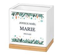 Maverton Pot de Fleur Personnalisable - Pot en céramique avec Soucoupe - pour Femme - Accessoire pour Maman - pour Elle - Anniversaire - Bonsai et succulentes - Noel