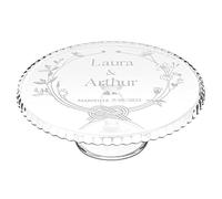 Maverton Présentoir à gâteau avec Gravure pour Couples - Plat sur Pied pour pâtisseries - Plateau personnalisé pour Parents - Souvenir de Mariage - pour Noces - pour Amis - Amour